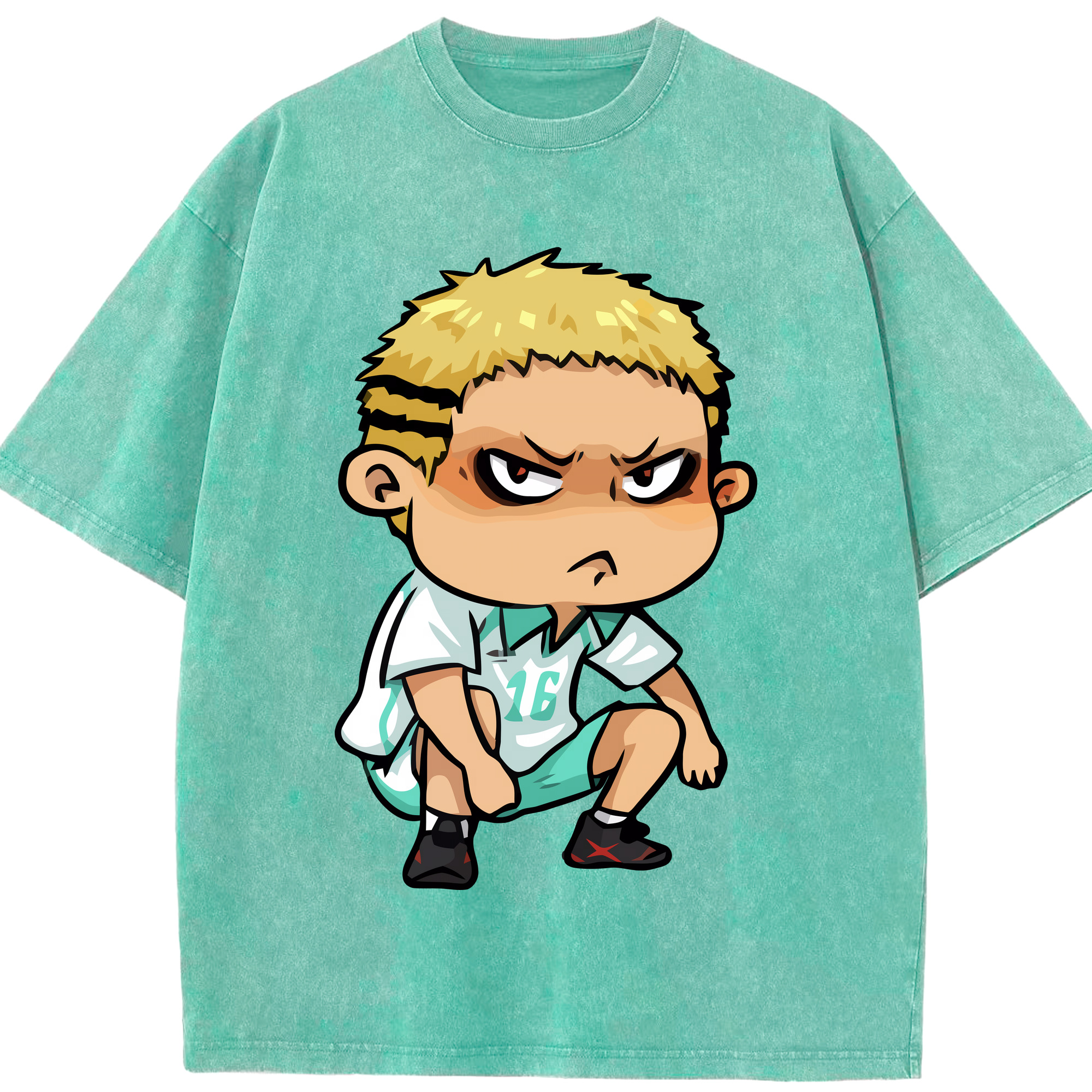 （画像用） ハイキュー!! Haikyu!! 綿100% ヴィンテージ風 半袖Tシャツ（フロントプリント）